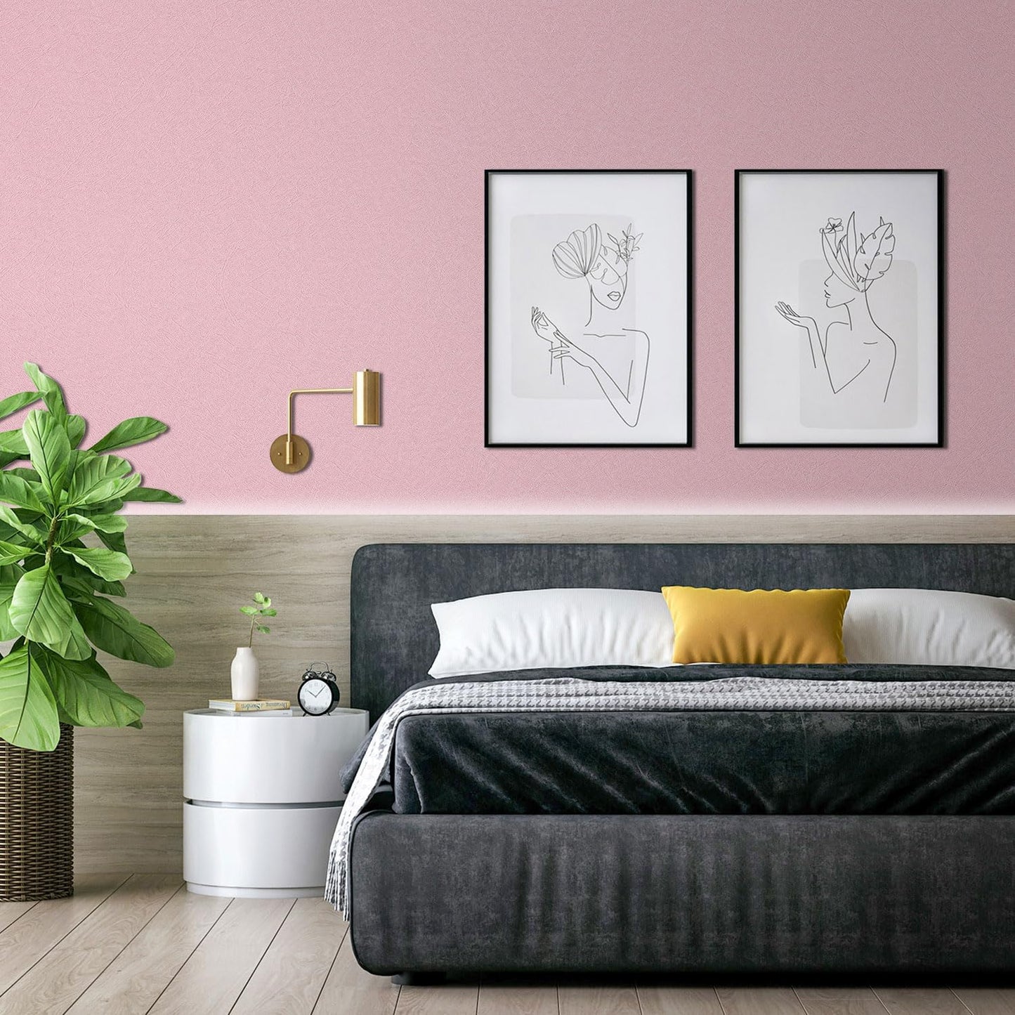 Peel and Stick Wallpaper Pink Silk Wall Paper - 15.7 x 98 Inch Self Adhesive Wallpaper Peel and Stick, Easy to Paste Wall Contact Paper for Stand Liner, Table and Door Makeover Decor