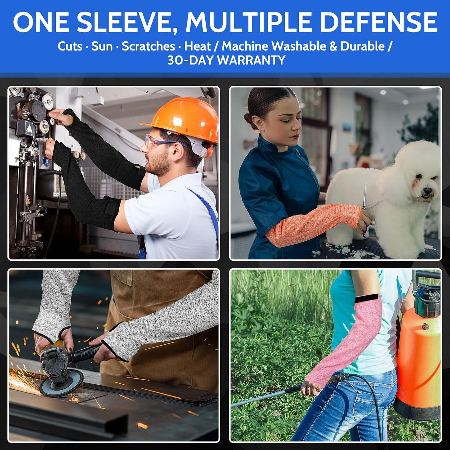 Cut Resistant Arm Guards with Thumb Hole for women, Gardening Sleeves for Kitchen, Welding, Pet Grooming, Family-Safe Arm Protectors, 1 Pair, Durable & Comfortable(Pink)