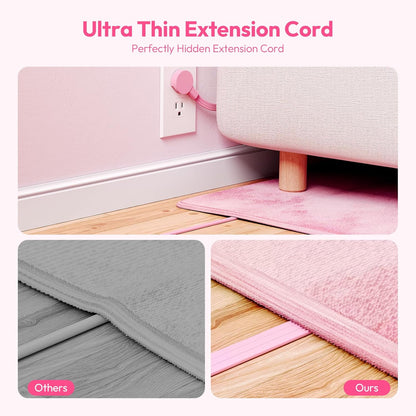 Pink Power Strip, NTONPOWER Surge Protector Power Strip, Cute Pink Extension Cord 5FT, 9 Outlets 3 USB (1 USB C), Mounted, 1080J, Multiple Outlets for Home Office, Kawaii, Desk Accessories, Women