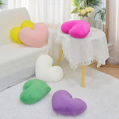 2 Pcs Pink Heart Pillow Decorative Throw Pillows 16-inch Cute Soft Fluffy Heart Shaped Pillows for Women Valentine Anniversary Bed Couch Bedroom Living Room Decor Aesthetic (Light Pink, 16"x13.78")