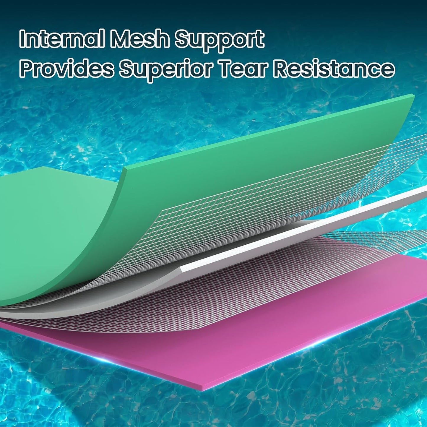 9/10/12/18 FT 3-Layer XPE Lily Pad Floating Mat, Double-Sided Use Floating Water Mat, Floating Mat for Lack/River/Sea/Pool, Water Mat Suitable for Adult and Children