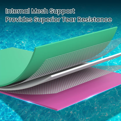 9/10/12/18 FT 3-Layer XPE Lily Pad Floating Mat, Double-Sided Use Floating Water Mat, Floating Mat for Lack/River/Sea/Pool, Water Mat Suitable for Adult and Children