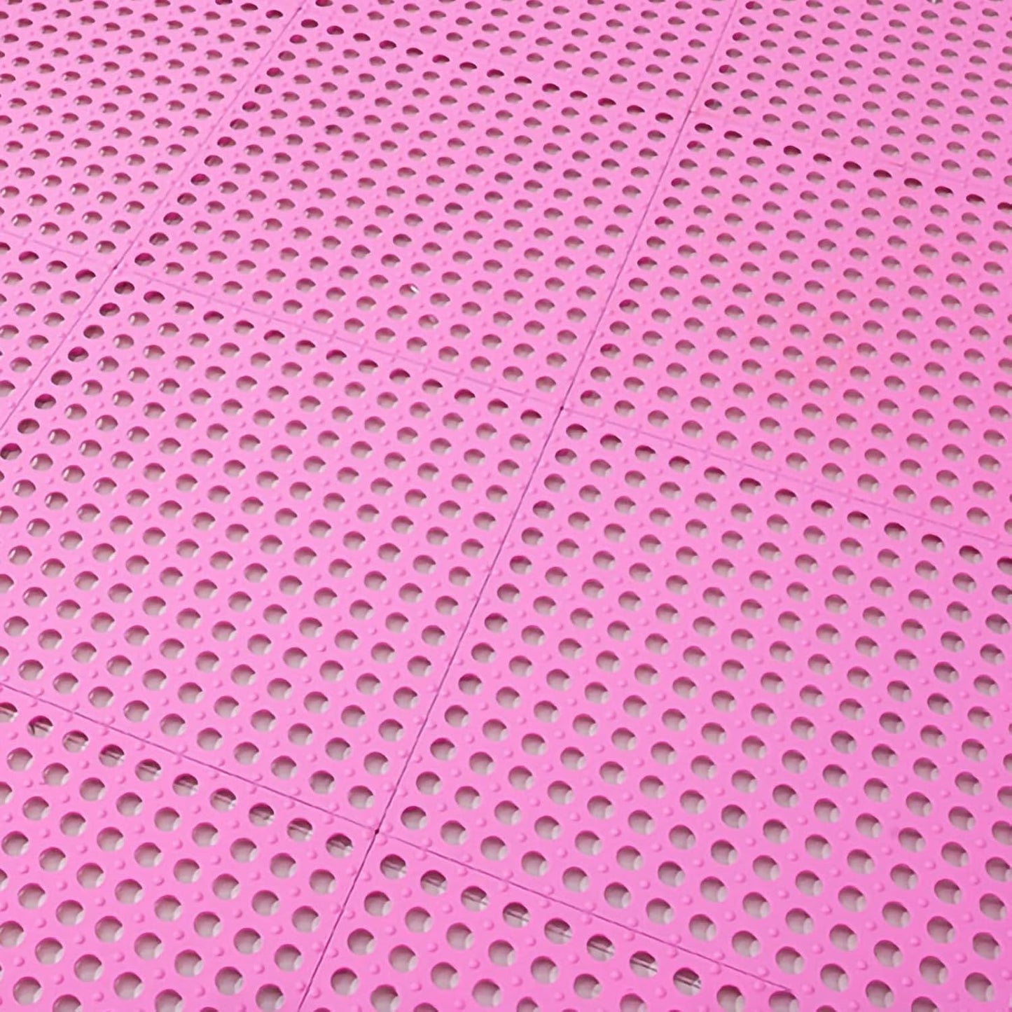Tyenaza 10Pcs Bath Tub Shower Mat, Suction Cup Floor Mats Anti Slip Plastic Mosaic Bath Mat Tub Bathroom Mats for Kitchen Bathroom (Pink)