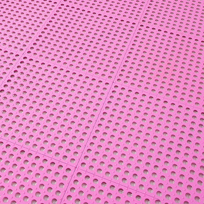Tyenaza 10Pcs Bath Tub Shower Mat, Suction Cup Floor Mats Anti Slip Plastic Mosaic Bath Mat Tub Bathroom Mats for Kitchen Bathroom (Pink)