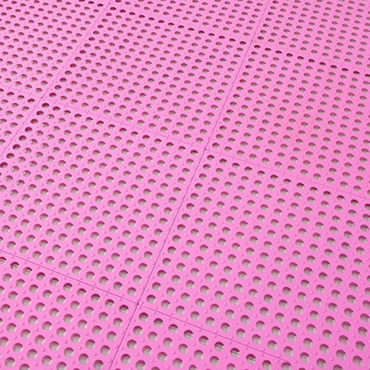 Tyenaza 10Pcs Bath Tub Shower Mat, Suction Cup Floor Mats Anti Slip Plastic Mosaic Bath Mat Tub Bathroom Mats for Kitchen Bathroom (Pink)