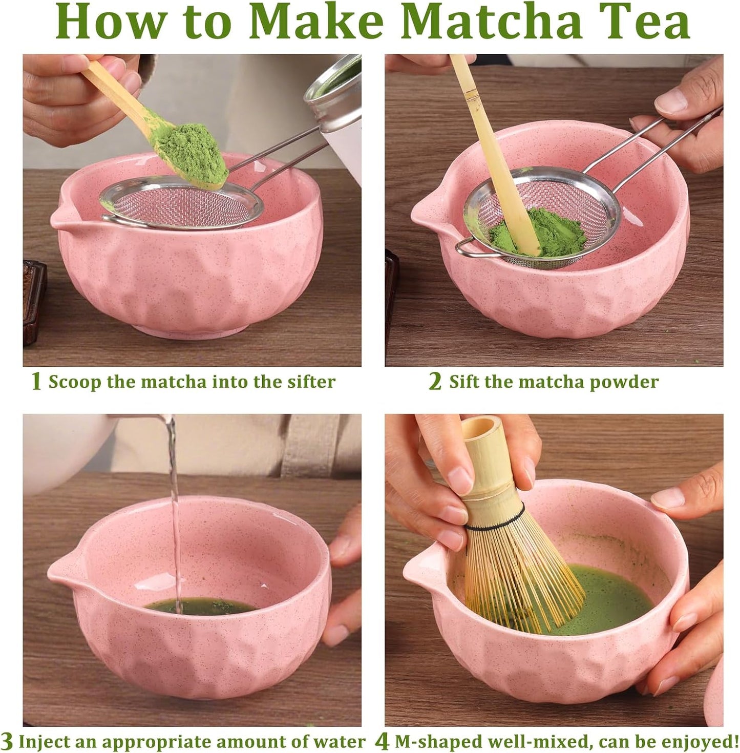 Matcha whisk Sets,Japanese Matcha Set,Matcha Bowl with Spout,Matcha Whisk and Holder,Bamboo Scoop,Sifter - 6 Pcs Tea Set for Matcha Lover,Tea Ceremony,Thanksgiving(Blue)