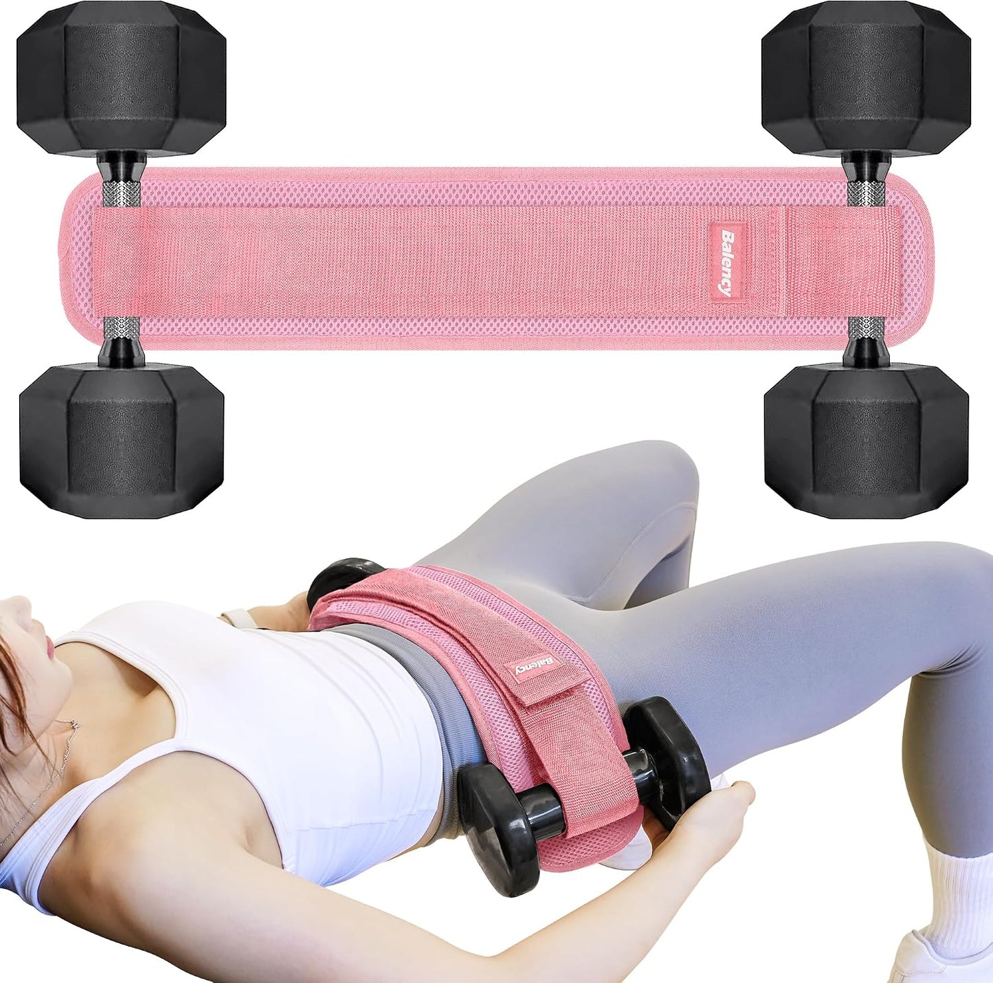 Hip Thrust Belt, Balency Hip Thrust Belt for Dumbbells Heavy, Booty Belt for Hip Thrust, Slip-Resistant Padding Hip Thrusts Belt for Gym or Home Workouts, Hip Thrust Band for Dumbbell Kettlebell Plate