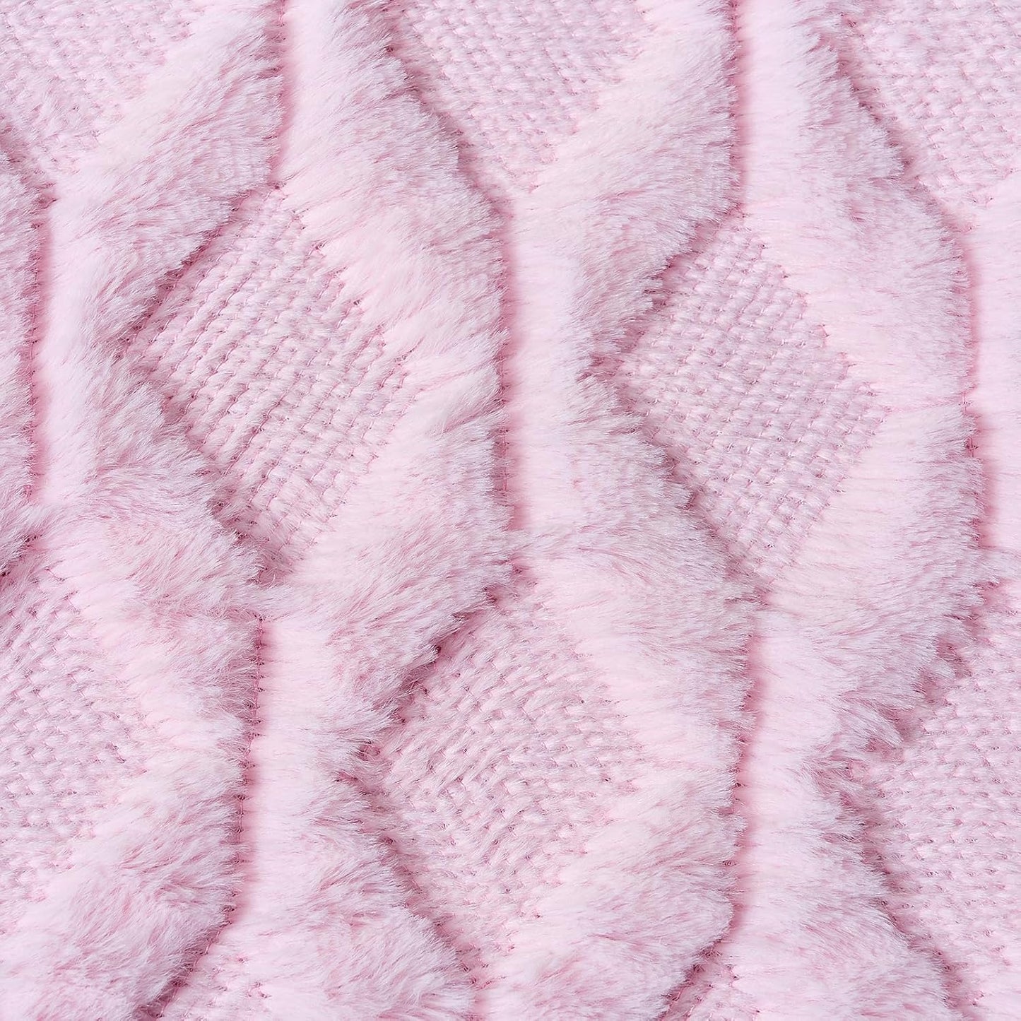 Volcanics Light Pink Valentines Pillow Covers 18x18 Inches, Pack of 2 Faux Wool Decorative Farmhouse Velvet Couch Pillow Case, Soft Plush Square Boho Cushion Pillowcase