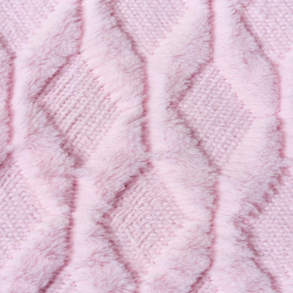 Volcanics Light Pink Valentines Pillow Covers 18x18 Inches, Pack of 2 Faux Wool Decorative Farmhouse Velvet Couch Pillow Case, Soft Plush Square Boho Cushion Pillowcase