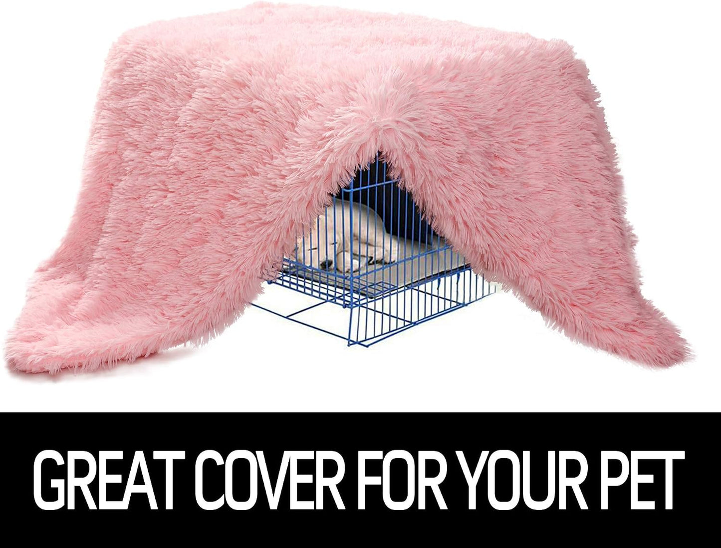 LOCHAS Luxury Fluffy Dog Blanket, Extra Soft and Warm Sherpa Fleece Pet Blankets for Dogs Cats, Plush Furry Faux Fur Puppy Throw Cover, 20''x30'' Pink