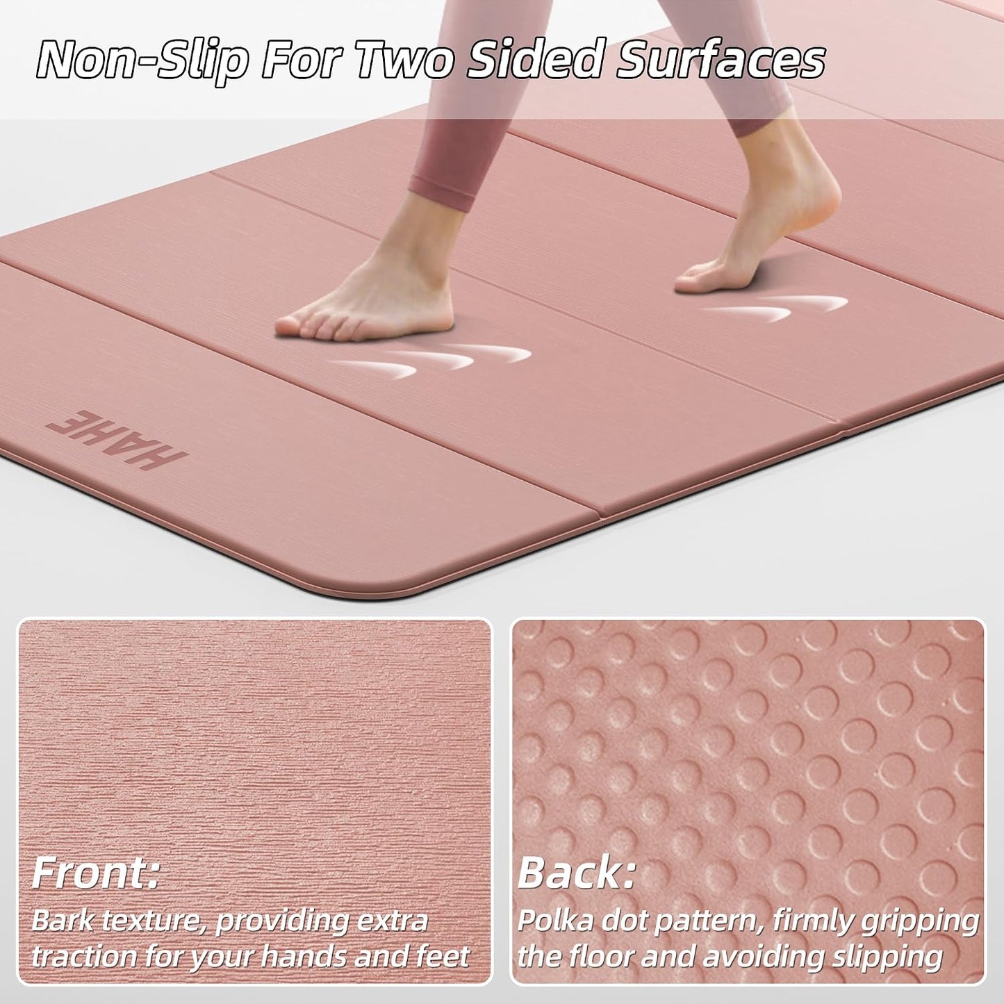 Foldable Yoga Mat,74"Lx32"Wx1/3"Thick,Folding Exercise Mat,Non-slip Wide Pilates Mats for Home Workout/Travel, Portable Yoga Mat Thick for Yoga/Pilates/Camping/Floor Exercises