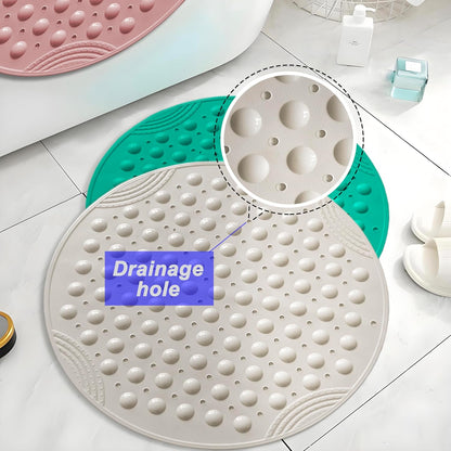 Shower Mat Anti-Slip 21.6'' Round Bathtub Mat with Suction Cups Machine Washable Shower Bath Mat