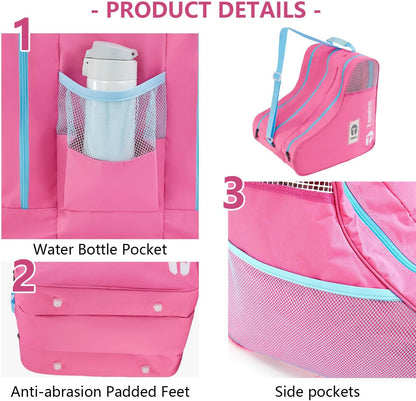 Tanden Roller Skate Bag Ice Skate Bag for Kids and Adult, Roller Blade Bag Figure Ice Skating Bag to Carry Ice Skates Inline Skate Bag