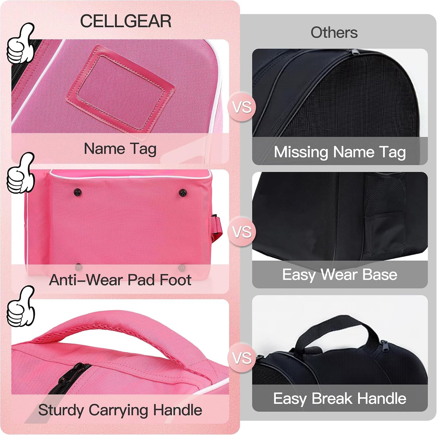Large Capacity Skate Bag for Adults With Adjustable Shoulder Strap - Nylon Carry Bag for Roller, Ice, and Inline Skates - for Girls, Boys, Women, Men