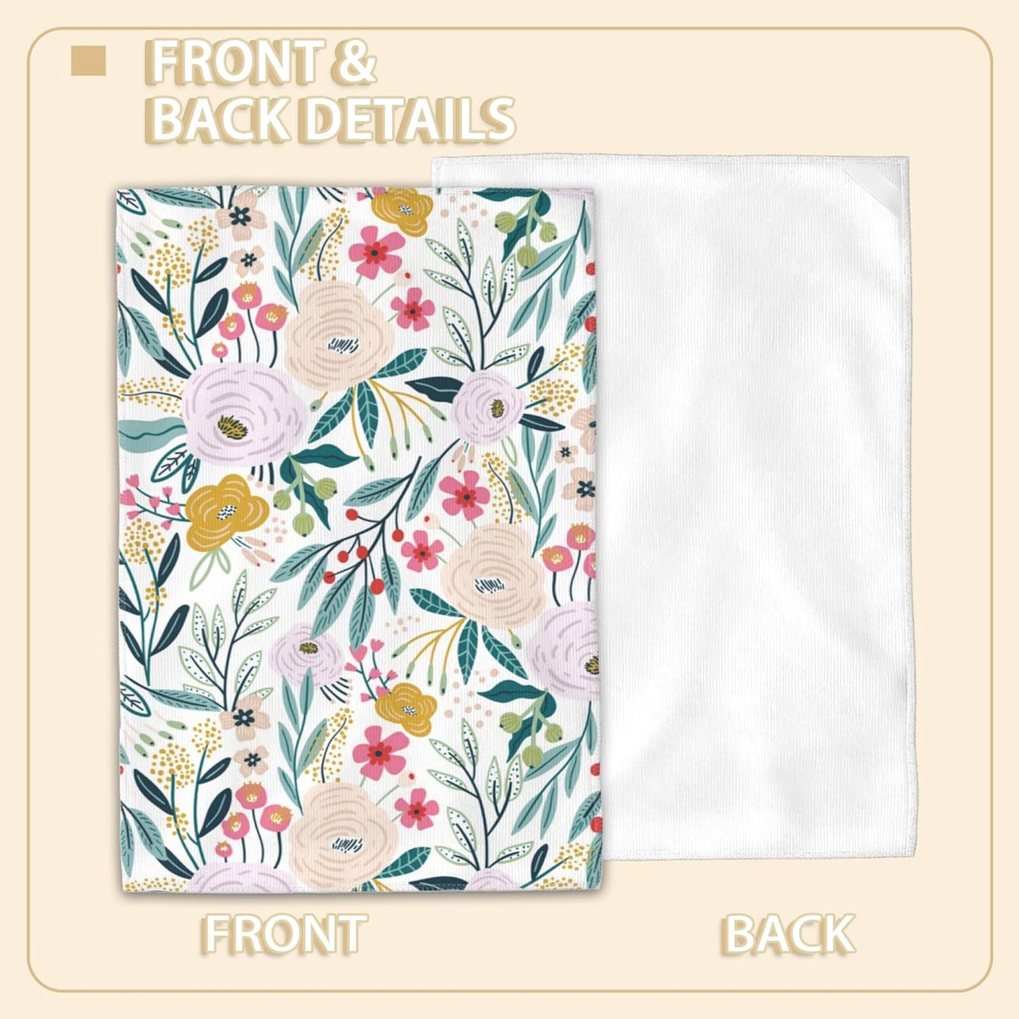 Pink Flower Floral Blossom Hand Towels Set of 2 Decorative Hand Bath Towel for Bathroom Kitchen Accessories Hotel Spa Valentines Mothers Day Wedding Gifts 18 X 24 Inches