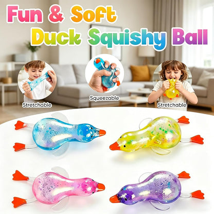 Cute Duck Squishy Sugar Stress Ball,Soft Duck Stress Relief Sugar Ball Toys and Moldable Slow Rise Relaxing Sensory Fidget Stress (Pink)
