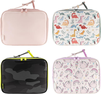 Mess Hall Insulated Lunch Bag Leak Resistant Soft Shell Cooler Box with AirTag Pouch, Adjustable Handle, Pink Rose Quartz, Easy Clean for Work School Office Men Women Kids