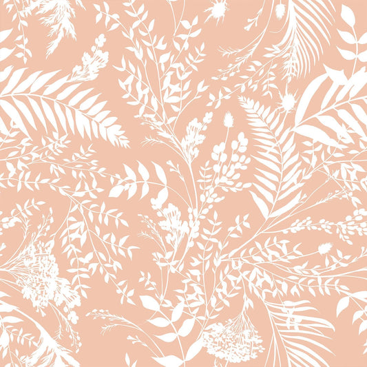 YENHOME Blush Pink Fern Leaf Peel and Stick Wallpaper Removable Botanical Cottagecore Boho Pastel Renter Friendly Vinyl Contact Paper Tropical Fern Accent Wall Decor for Nursery Bedroom 17.5" x23ft