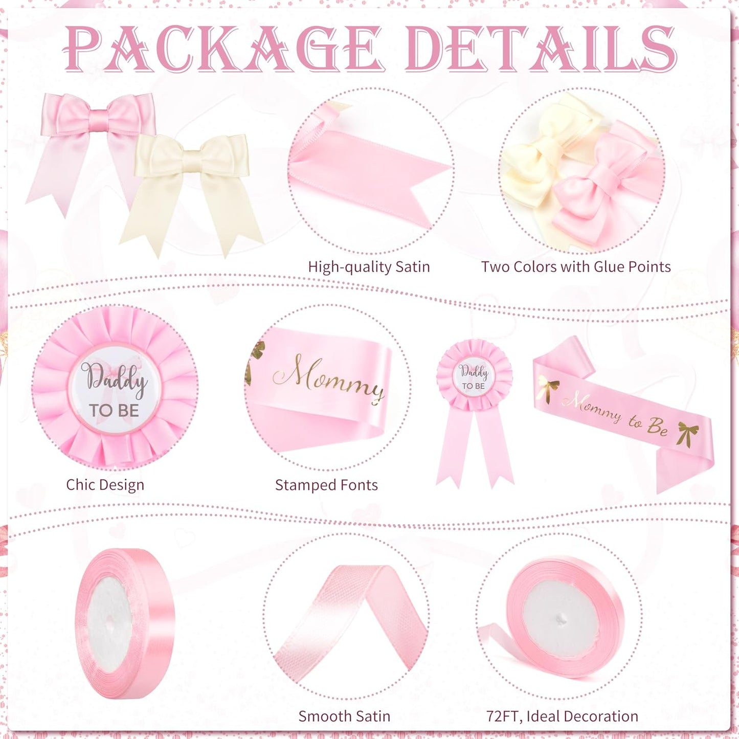 143PCS Pink Baby Shower Decorations for Girl, Welcome Baby Girl Party Decorations, Coquette Pink Bow Theme Backdrop Balloon Baby Boxes Banner for Girl Birthday Baby Shower Decor