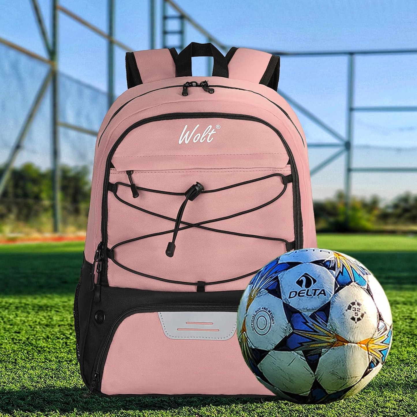 WOLT Soccer Backpack Soccer Bag with Ball Holder & Shoes Compartment, Sport Equipment Bags For Football, Basketball, Volleyball, Gym