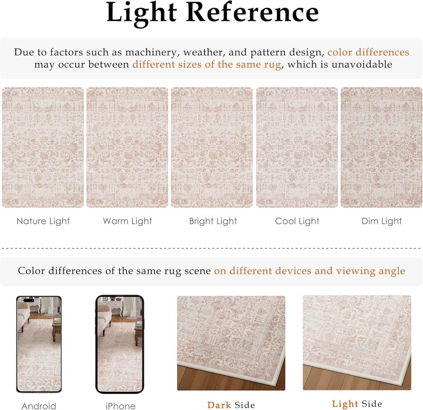 PureCozy Pink Area Rug 5x8 Machine Washable Vintage Living Room Distressed Non Slip Carpet Traditional Indoor Bedroom Retro Floral Accent Throw Large Rug Office Kitchen Bathroom Dining Room