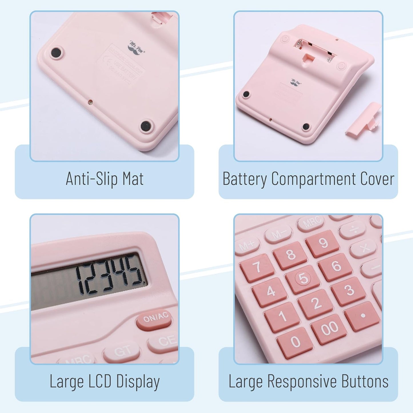Mr. Pen Pink Large Display Desktop Calculator