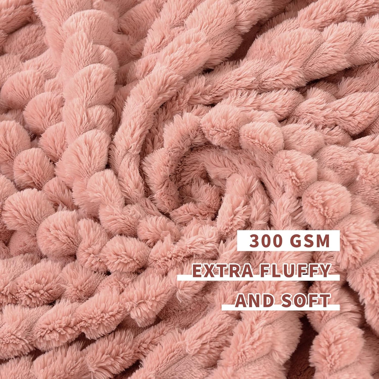 FY FIBER HOUSE Fleece Throw Blanket for Couch 300GMS Super Soft Plush Fuzzy Blankets and Throws for Sofa Bed Office, 40x50 Inches, Pink