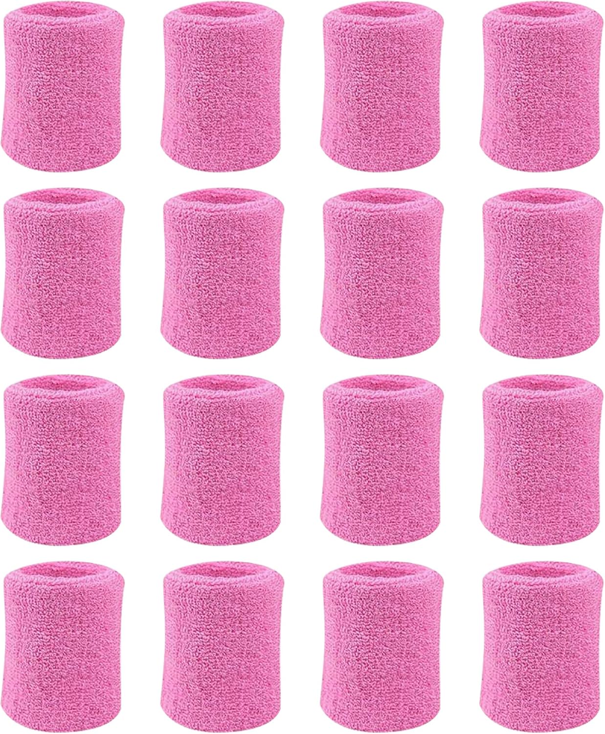 8 Pairs Sports Wristbands, Wrist Sweatbands for Men & Women, Stretchy & Sweat Absorbing Cotton Terry,Perfect for Basketball, Football, Tennis, Soccer, Running & Working Out (8Pairs)