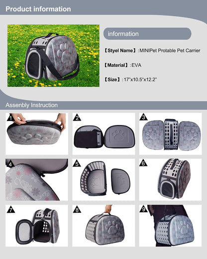 PetLike Airline Approved Pet Carrier Soft Sided Collapsible Travel Bag for Cats & Small Dogs (Pink, Smooth)