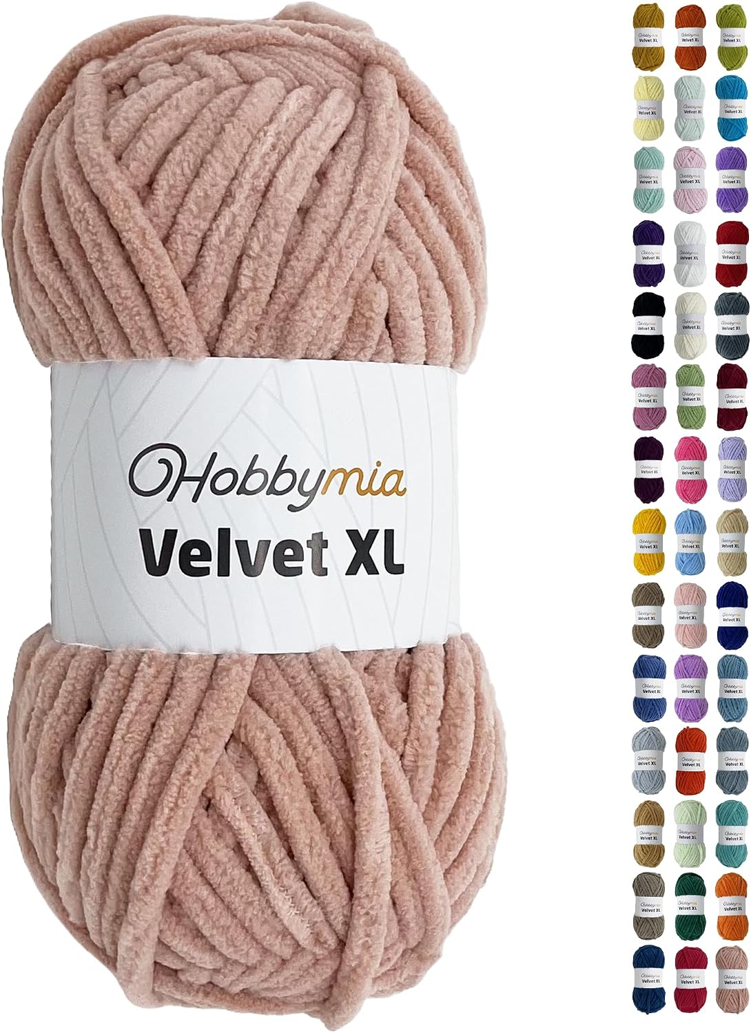 Velvet XL Chenille Yarn - Thick Super Bulky Yarn for Crocheting - Soft Fluffy Plush Yarn for Crochet - 100g / 74yds - Ideal for Baby Blankets & Amigurumi (Deep Peach, 1 Skein)