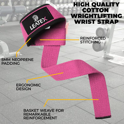 Lifting Wrist Straps for Weightlifting, Straps Gym Grip Power Workouts Lifting Straps Padded Neoprene & Premium Cotton Men Women, Deadlift Bodybuilding Exercise Lifting Straps