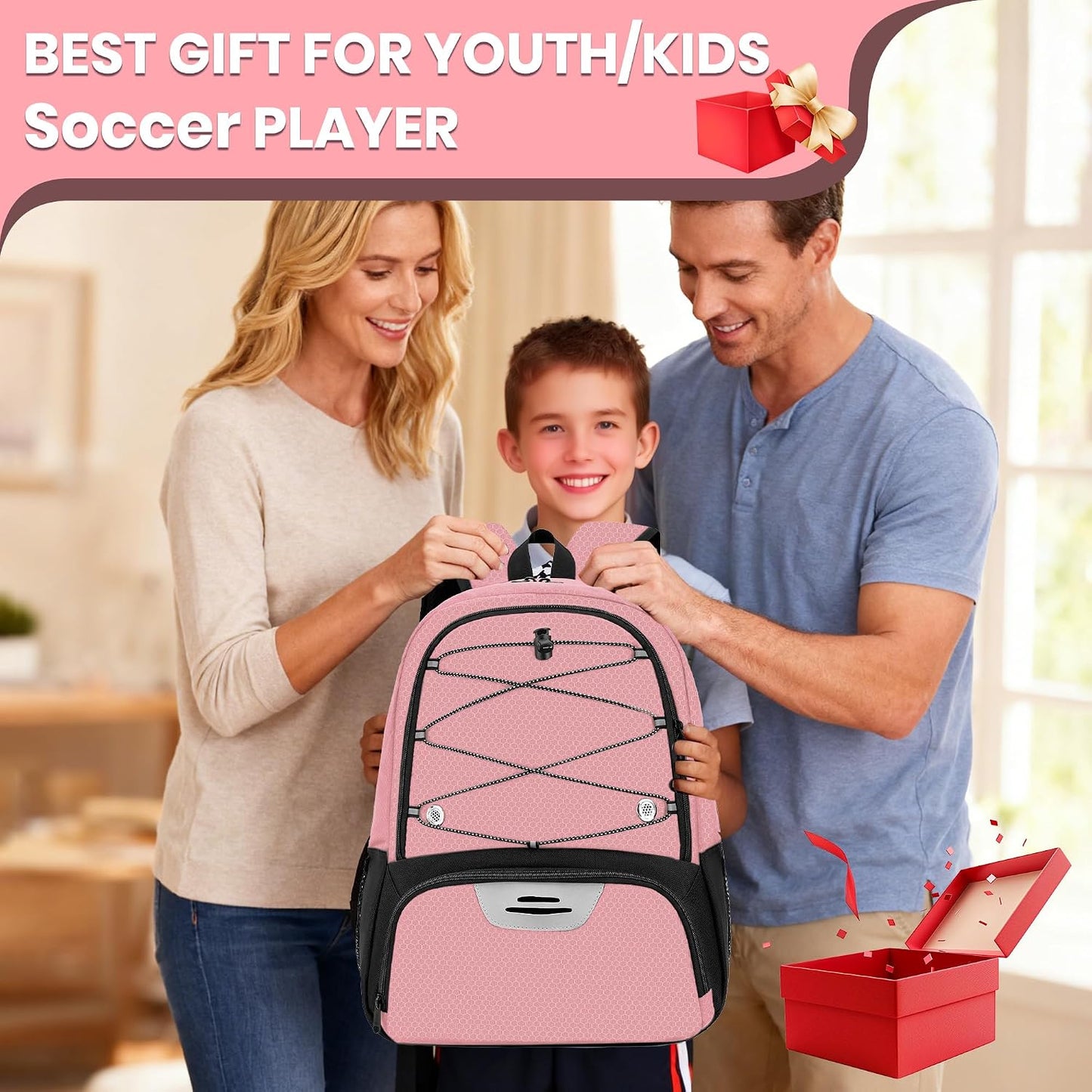 Hsmihair Youth Soccer Bag-Soccer Backpack&Backpack for Football Basketball,with Ball Compartment Separate Cleat Package
