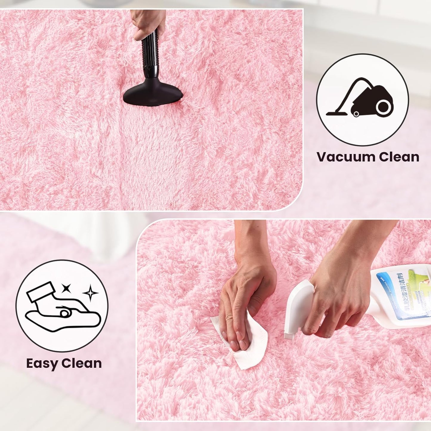 Soft Pink Hallways Runner Rugs for Bedroom, 2x6 Ft Modern Plush Shag Carpet, Non Slip Dorm Bedside Shaggy Rug for Living Room, Indoor Long Nursery Kids Girls Teen Room Aesthetic Home Decor