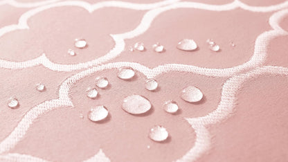 SASTYBALE Pink JacquardTablecloth 52x70 Inch Rectangle | Elegant Damask, Water Resistant Wrinkle-Resistant, Fits 4-6 Seats Mother's Day, Valentine's Day, Wedding & Gatherings