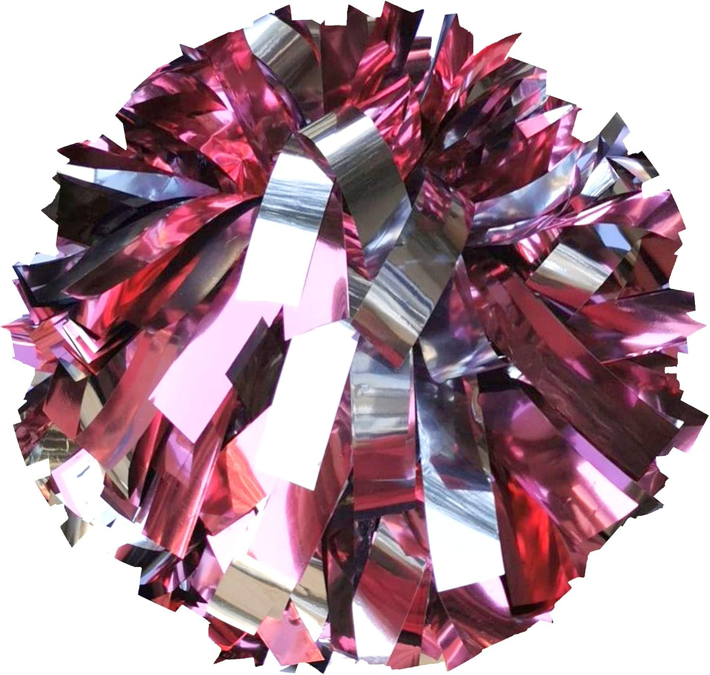 Danzcue 6 Inches Metallic Cheerleading Pom Pom with Baton Handle Pack of 2