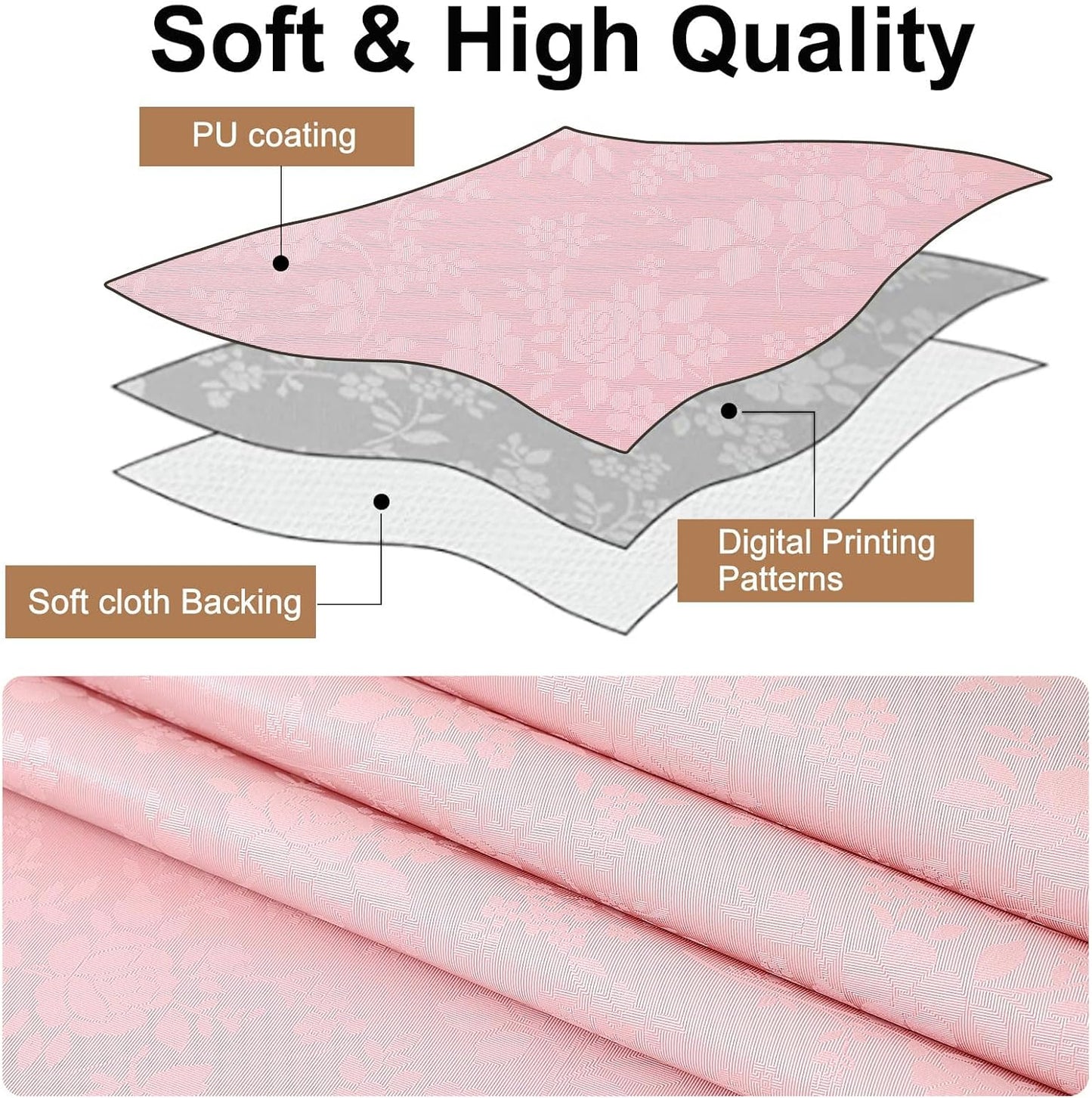 Smiry Rectangle Table Cloth, Waterproof Heavy Duty Vinyl Tablecloths, Wipeable Washable Table Cover for Kitchen and Dining Room (Pink, 60" X 84")
