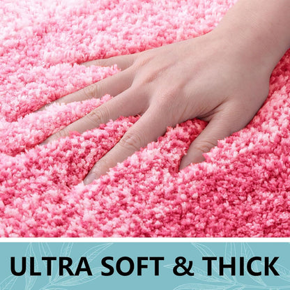 Arotive Microfiber Bathroom Rugs, Shaggy Soft and Absorbent Bath Rug, Non-Slip, Thick Plush Machine Washable Dry Bath Mats for Bathroom, Tub and Shower, 36x24, Pink, Rectangular