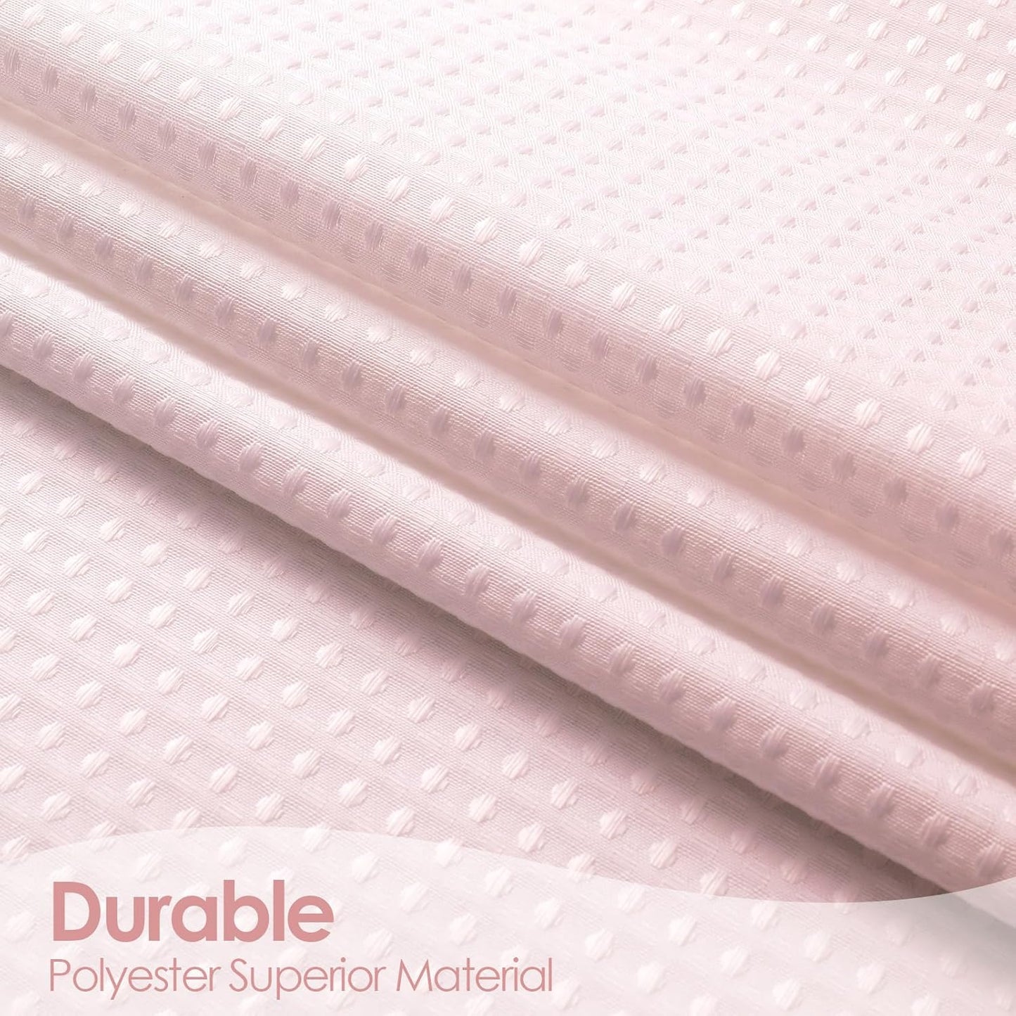 MitoVilla Extra Long Shower Curtain 72 x 84, Pink Ombre 84 inch XL Waffle Fabric Shower Curtains for Modern Luxury Bathroom Decor, Waffle Weave Textured 180GSM Weighted Shower Curtain 84 inch