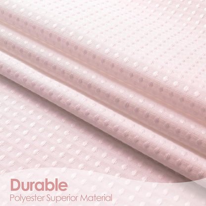 MitoVilla Extra Long Shower Curtain 72 x 84, Pink Ombre 84 inch XL Waffle Fabric Shower Curtains for Modern Luxury Bathroom Decor, Waffle Weave Textured 180GSM Weighted Shower Curtain 84 inch