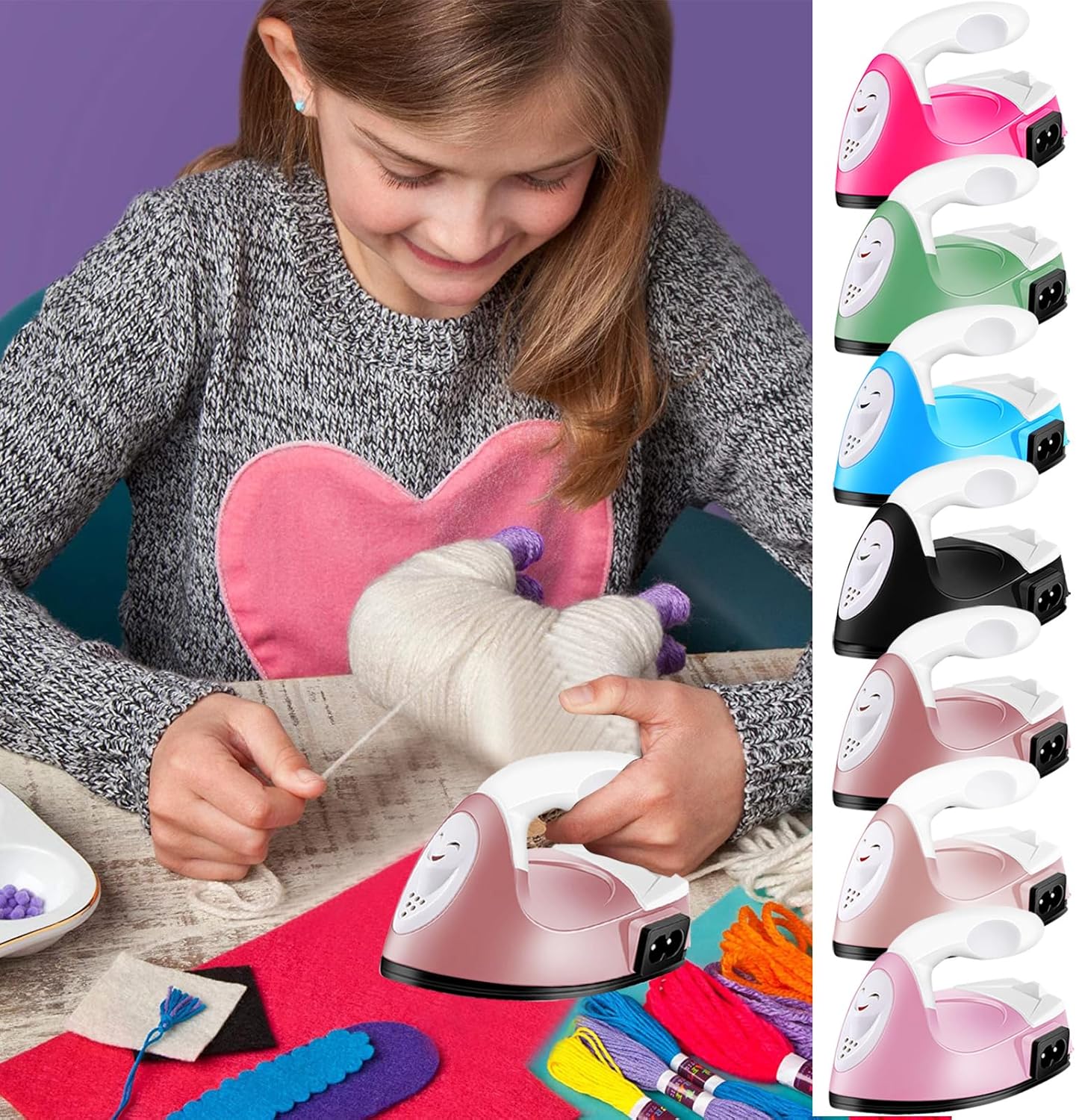 Mini Craft Iron Mini Iron Press,Mini Heat Press Machine for T Shirts Shoes and Hats Small Heat Transfer Vinyl Projects,Portable Travel Irons Mini Heat Press Crafting Craft Clothes (Fruit Pink)