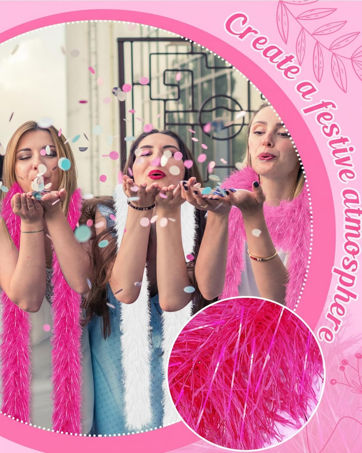 Jexine Feather Boas Bulk Artificial Fluffy Boas Decor for Wedding Costume Dress Tea Party Supplies