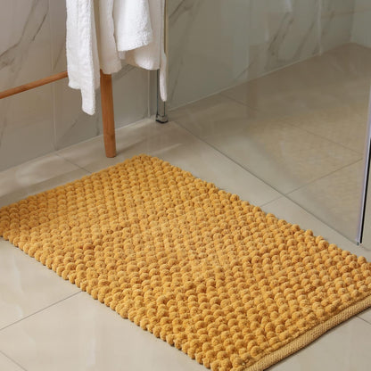 VOCOSTE Solid Color Pattern Bathroom Rugs, Polyester Bath Mat, Machine Washable Pink 60x40cm