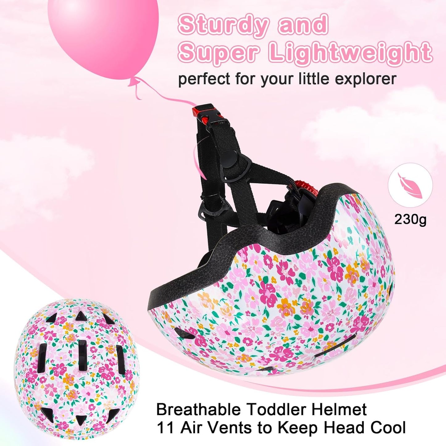 Toddler Helmet, Baby Infant Kids Bike Helmet for Kids Age 1-3/2-4/3-5/5-8 Adjustable Toddler Bike Helmets for Boys Girls for Scooter Skateboard Cycling