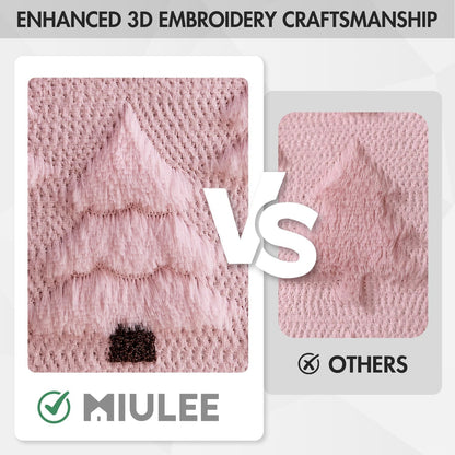 MIULEE Christmas Tree Decorative Pillow Covers Faux Fur Wool Throw Pillows Soft Plush Cushion Covers Set of 2 Xmas Home Decor Winter Holiday for Sofa Couch Livingroom Bed 18x18 Inch Pink