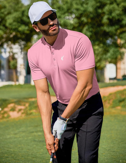 JMIERR Men's Polo Henley Shirt Moisture Wicking Quick Dry Summer Casual Short Sleeve Golf Polo T Shirts