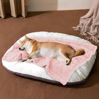 MACEVIA Fluffy Fleece Dog Blankets for Large Dogs,(40x60 Inch, Light Pink) | Warm Soft Washable Pet Bed Cover, Fuzzy Puppy Pets Blanket for Dogs and Cats,Plush Pet Throws for Bed,Couch,Sofa,Travel