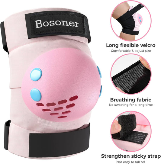 BOSONER Kids/Youth Knee Pad Elbow Pads for Roller Skates Cycling BMX Bike Skateboard Inline Rollerblading, Skating Skatings Scooter Riding Sports