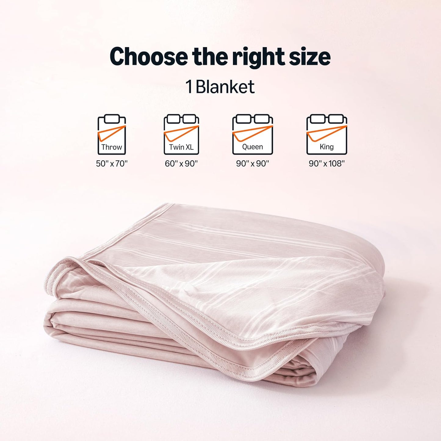 Amazon Basics Striped Cooling Blanket for Hot Sleepers, Reversible Lightweight Thin Throw Blanket for Bed, Couch and Sofa, Throw (50" x 70"), Pink Striped