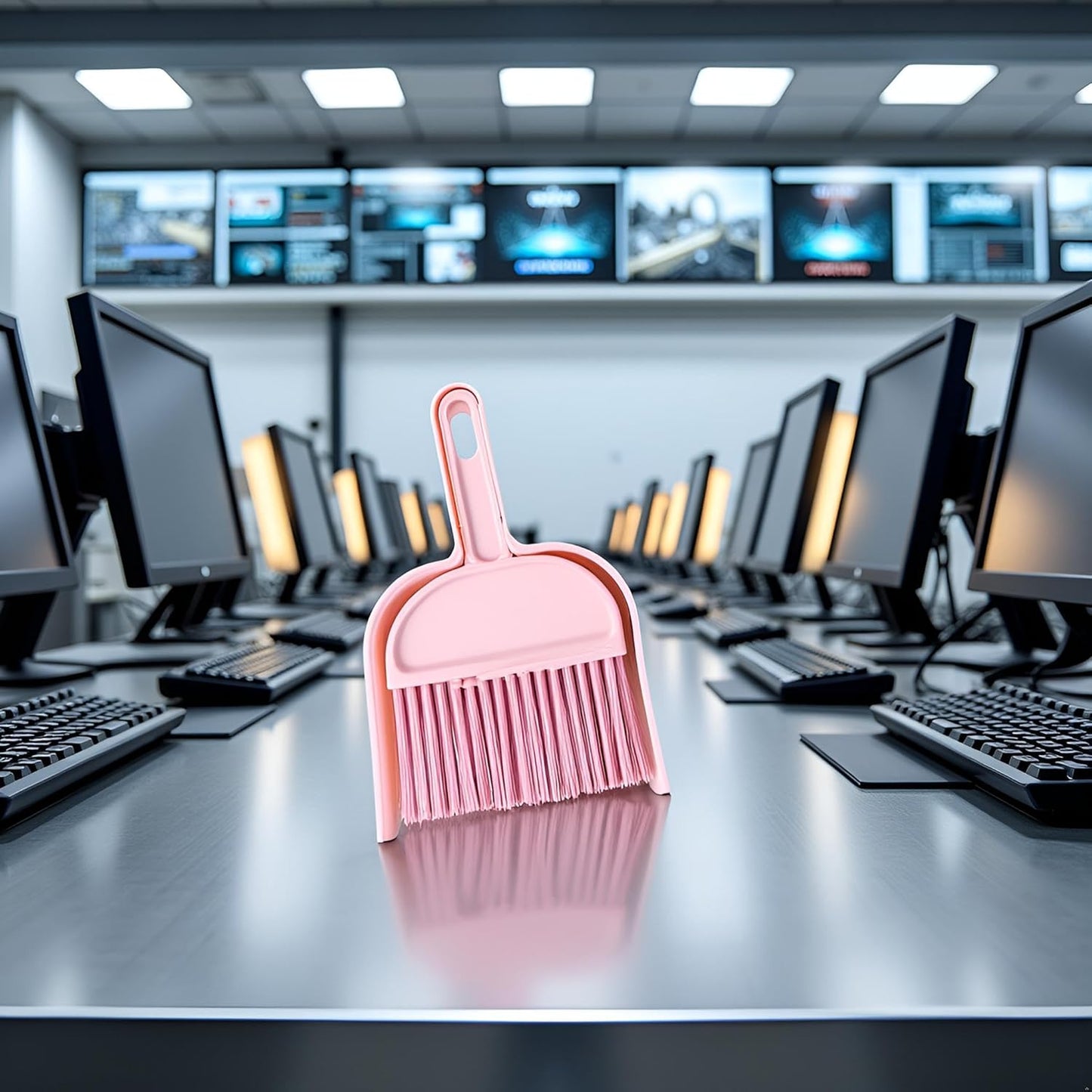 Plastic Mini Broom and Dustpan,Mini Cleaning Brush with Dustpan Set Desktop Cleaning Accessories,Pink with Set,Plastic Broom