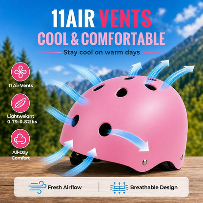 Kids Bike Helmet, Toddler Helmet for Youth Boys Girls Ages 3-5/5-8/8-14 Year Old, Adjustable Fit & Lightweight, Multi-Sport Safety for Skateboard Skating Bicycle Scooter Cycling
